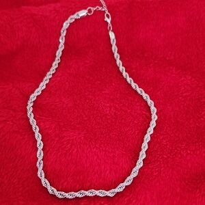 Elegant Silver Rope Chain Necklace